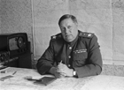 Командующий 3-м Украинским фронтом Маршал Советского Союза Ф.И.Толбухин за рабочим столом